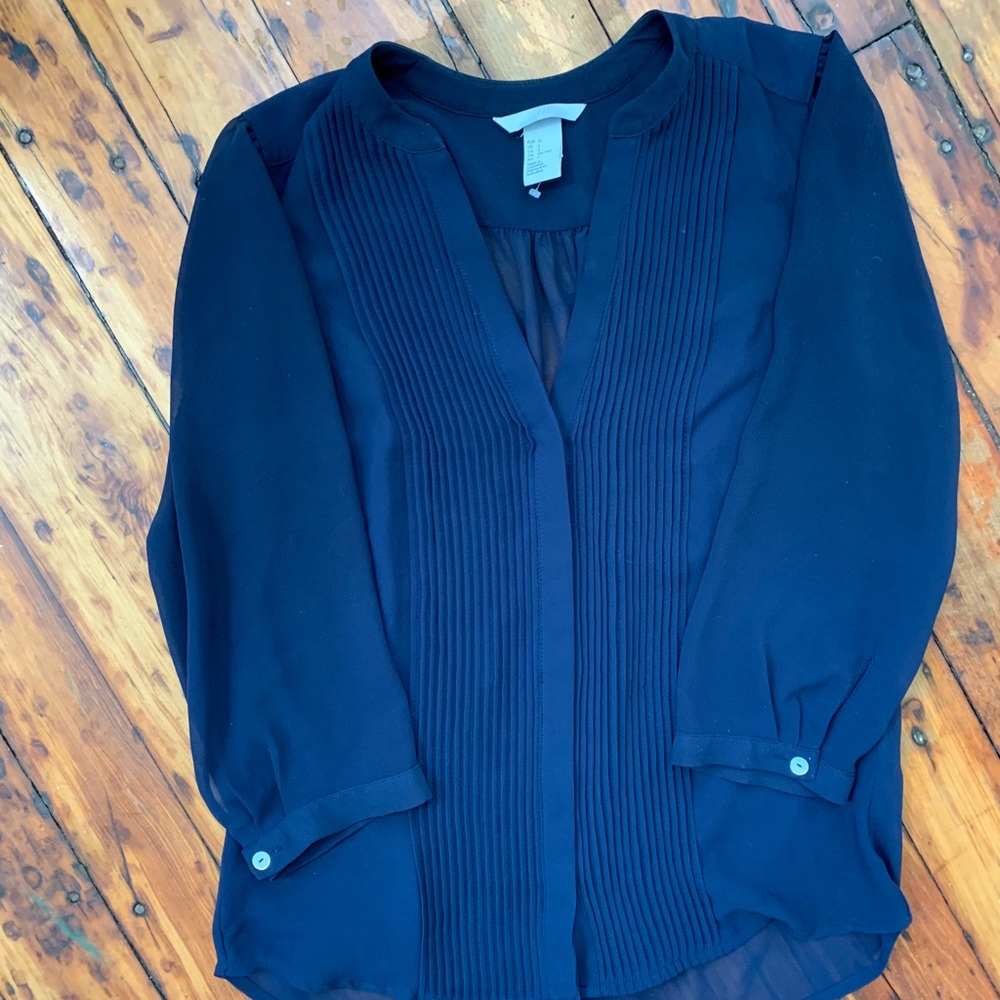 H&M Sheer Navy Blue Top